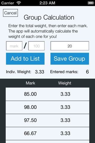 Mark Calculator screenshot 2