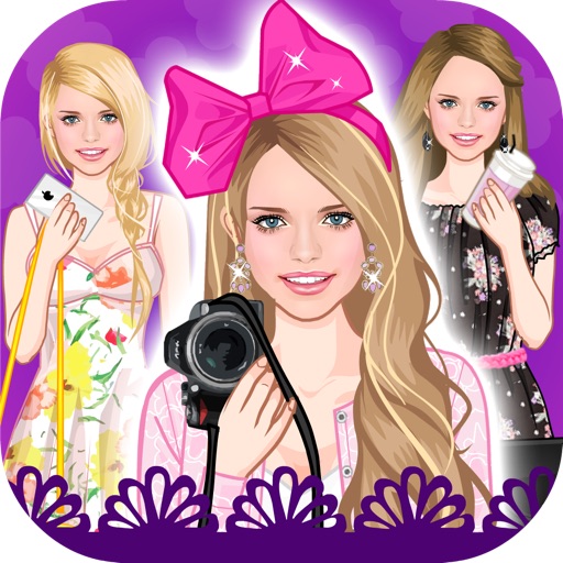 Floral summer dress up game Icon