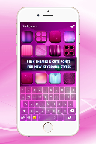 Pink Keyboard for iPhone – Cute Font.s & Fancy Background Skin.s for Girls screenshot 2