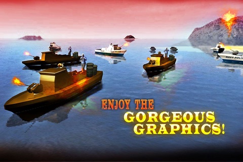 Navy Police Boat Attack – Real Army Ship Sailing and Chase Simulator Game screenshot 2