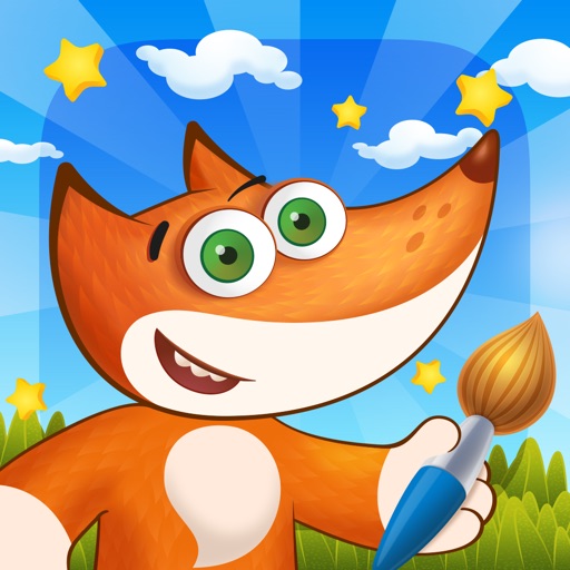 Tim the Fox - Paint - free preschool coloring game Icon
