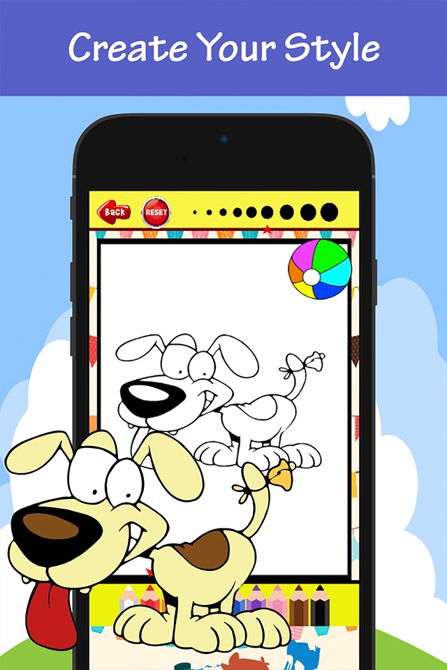 Dog Coloring Book For Kids: Drawing & Coloring page games free for learning skill screenshot 2