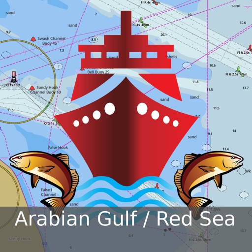 i-Boating:Persian/Arabian Gulf, Red Sea & Gulf of Aden- Marine/Nautical Charts & Navigation Maps