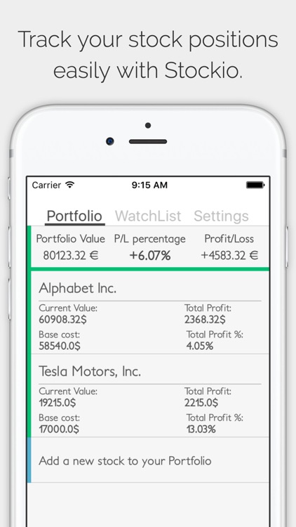 Stockio - Stock Investment Portfolio Tracker