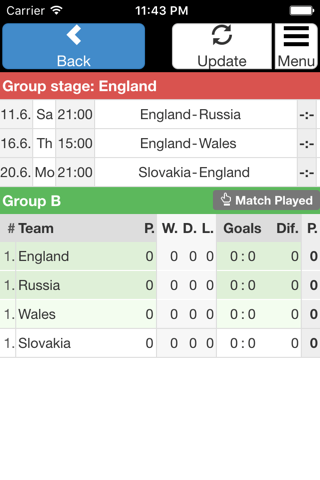 Euro Soccer Fixtures screenshot 4