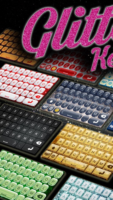 Glitter Keyboard Themes – Shiny Custom Keyboard Design with Glowing Backgrounds and new Emoji.s 1.0 IOS -