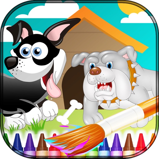 Puppies Coloring Book For Kids - Free Color Pages & Paint Dogs Photos As Dog, Puppy, Pets iOS App