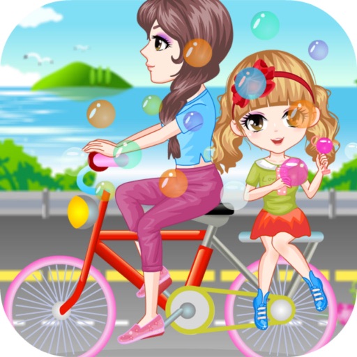 Blowing Bubbles On Bicycle－Cute Girls Magic Dress Up And Makeovers iOS App
