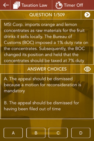 Taxation Law MCQ App 2016 Pro screenshot 3