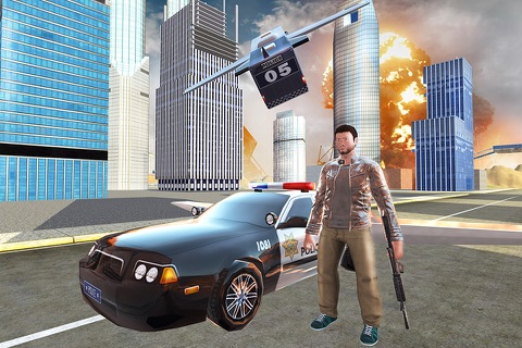 Flying Police Car Gangsters LA - All in One Prison Sniper & Flying Car helicopter screenshot 2