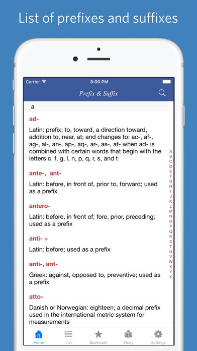 How to cancel & delete English Prefixes and Suffixes - quiz, flashcard from iphone & ipad 1