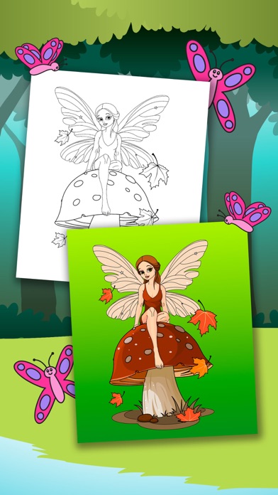How to cancel & delete Fairy Coloring Book – Color and Paint Drawings of Fairies Educational Game for Kids from iphone & ipad 4