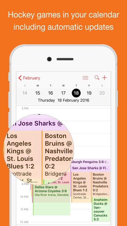 Hockey for iPhone Calendar