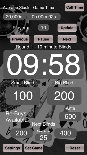 Poker Blinds Timer