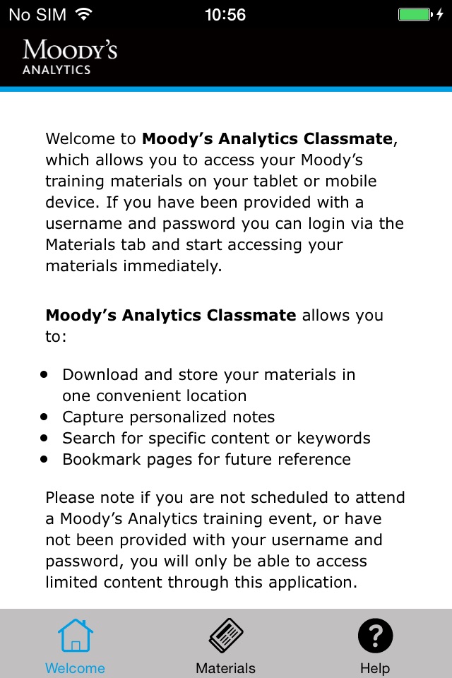 Moody's Analytics Classmate screenshot 2