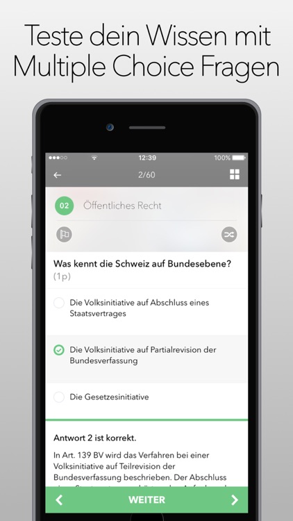 StudentApp - exam preparation with multiple choice questions for your swiss university