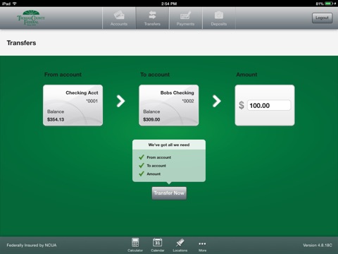 Thomas County Federal Mobile Banking for iPad screenshot 4