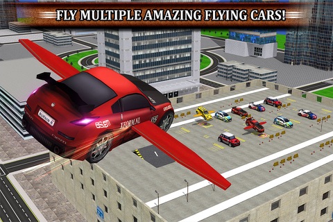 Multistory Flying Car Parking - Futuristic Jet Airplane Mall Landing Simulator Pro screenshot 3