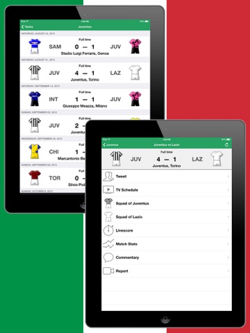 Скриншот из Football Scores Italian 2013-2014 Standing Video of goals Lineups Top Scorers Teams info