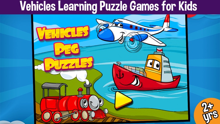 Vehicles Peg Puzzles for Kids