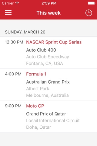 Racing Calendar screenshot 2