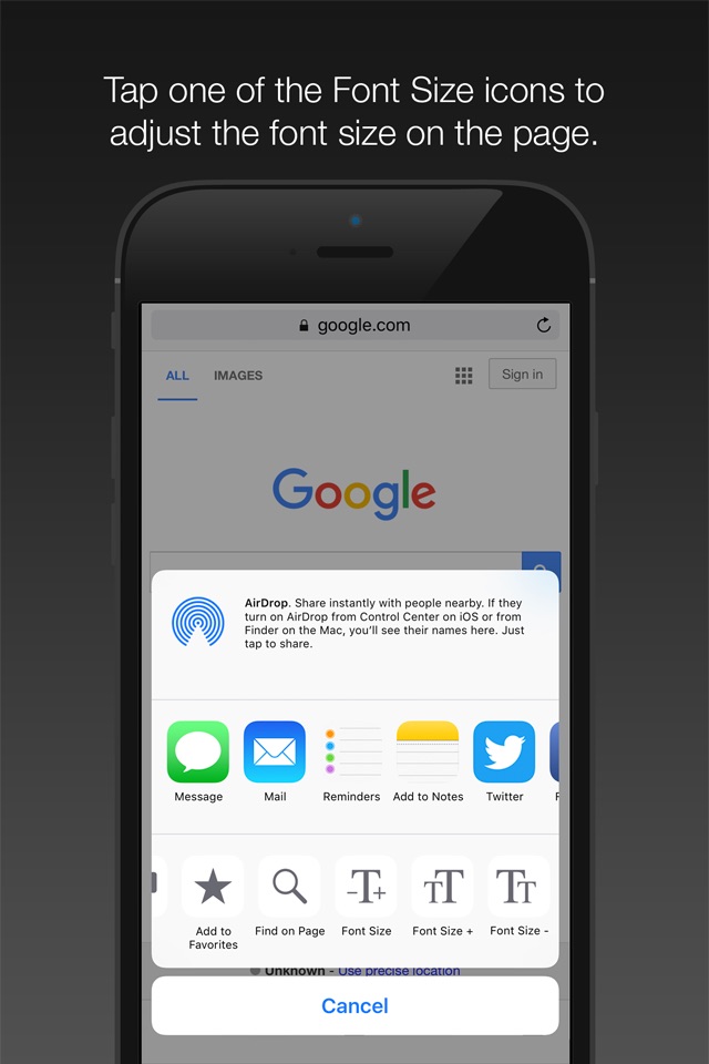 Font Size App Extension screenshot 3
