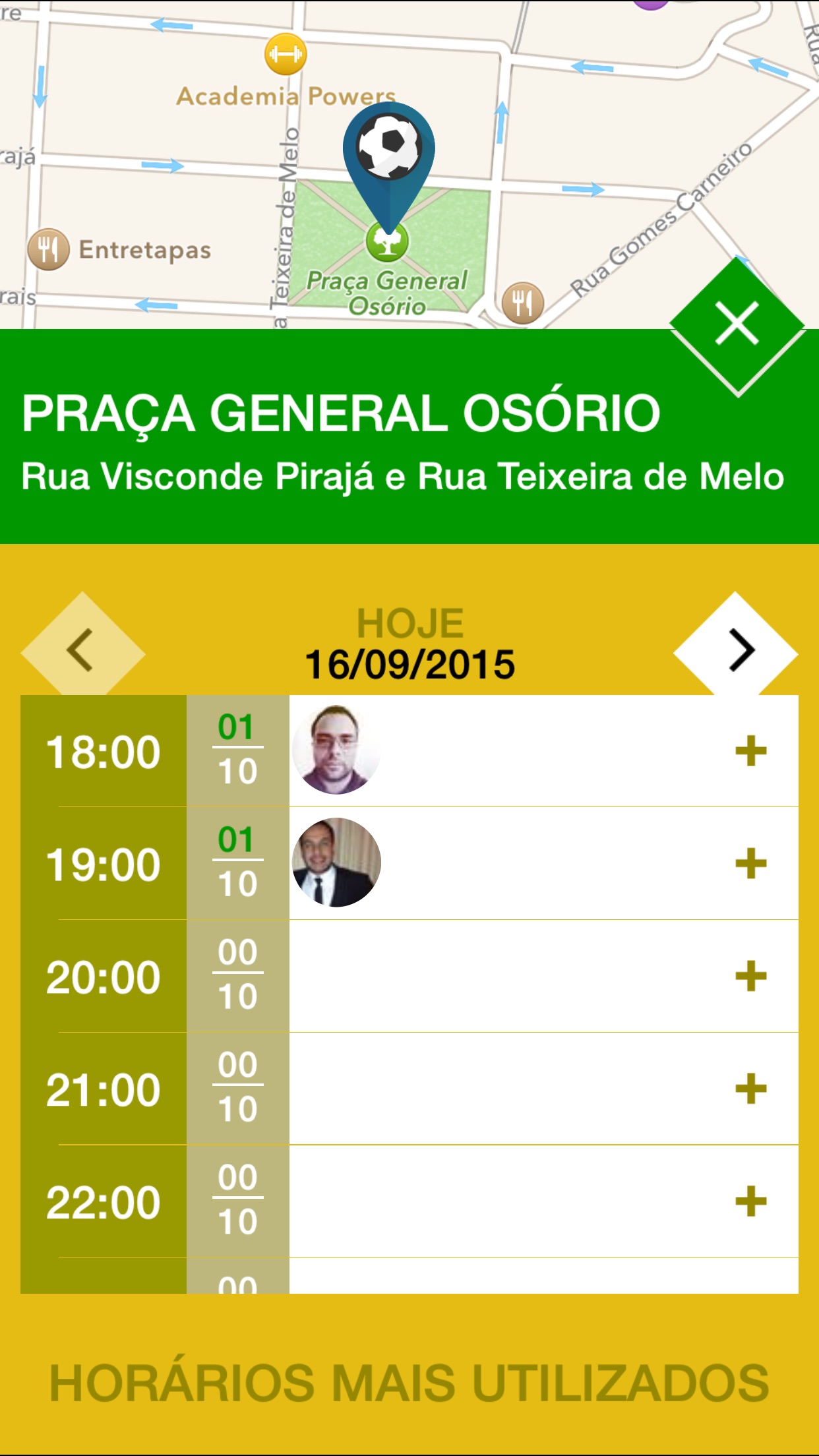 Screenshot do app Futebol na Praça