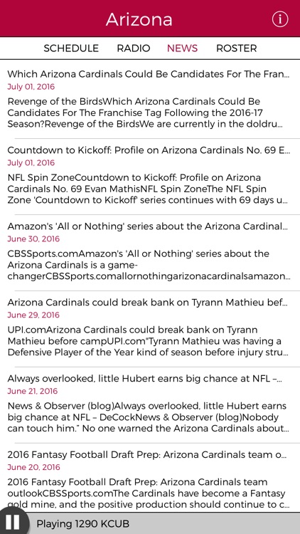 Arizona Football Radio & Live Scores