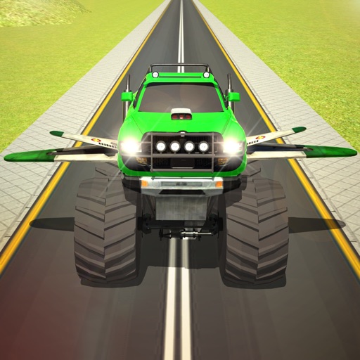 Flying Truck Pilot Driving 3D Icon