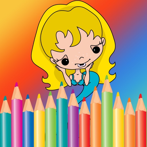Free Coloring Book Game For Kids - Painting Cute Mermaid icon