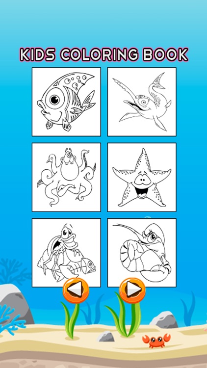Sea Animals Coloring Book - Underwater Drawing Pages and Painting Learning skill Games For Kid & Toddler