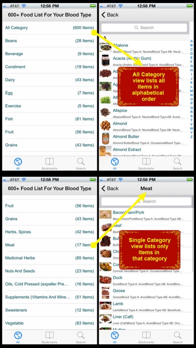The Blood Type Diet Food List 600+ Screenshot 3