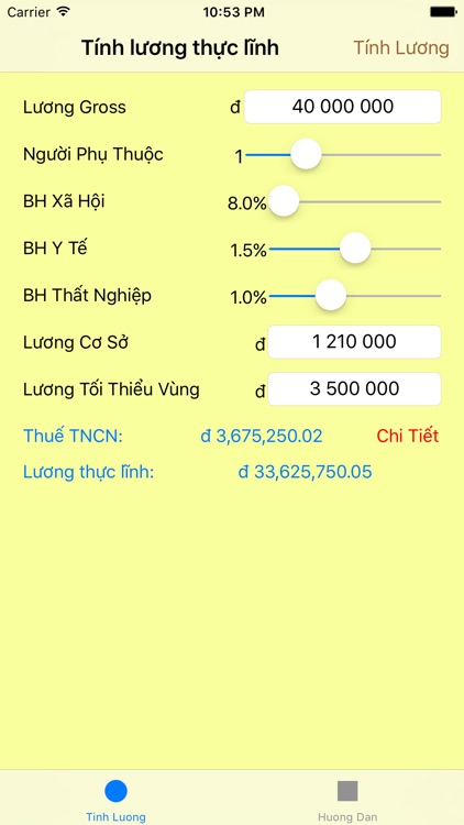 Lương Net - Tính thuế thu nhập cá nhân