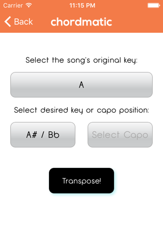 chordmatic - chord transposer to transpose chords on your phone! screenshot 2