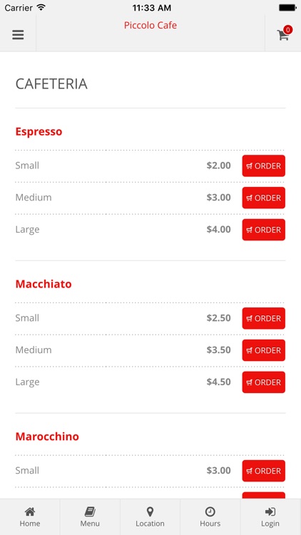 Piccolo Cafe Online Ordering