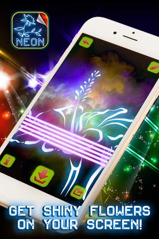 Neon Flowers Wallpaper – Glowing Background Themes with Floral Pic.s for Home Screen screenshot 2