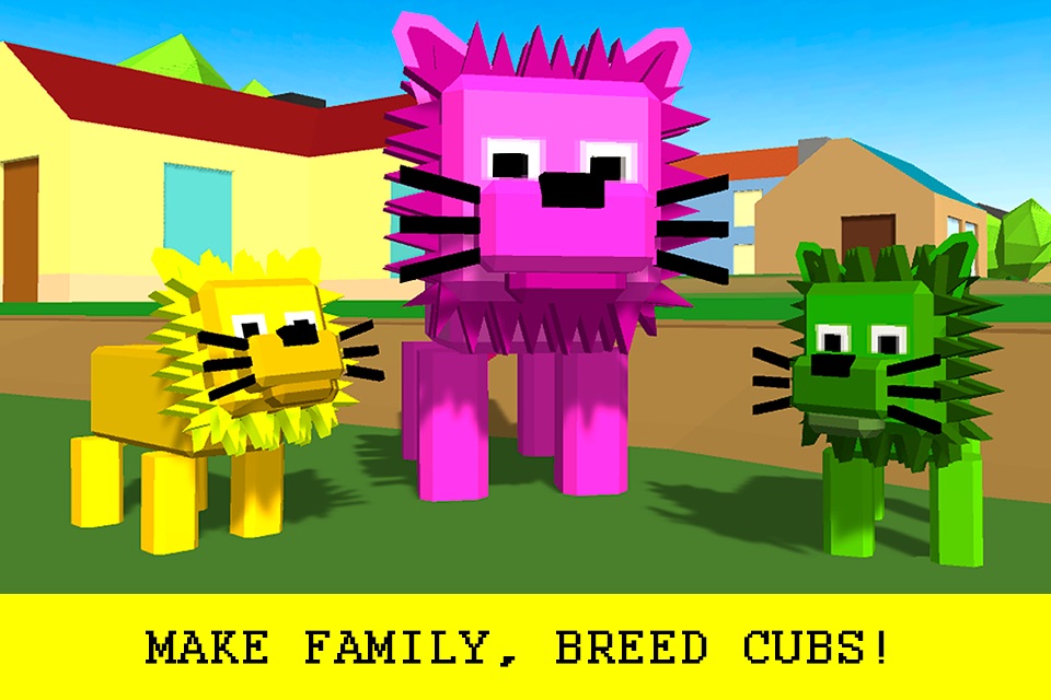 Cube Lion Survival Simulator Free screenshot 2