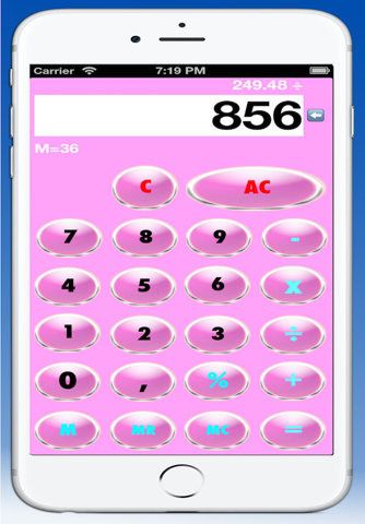 Calculator pink hd screenshot 2