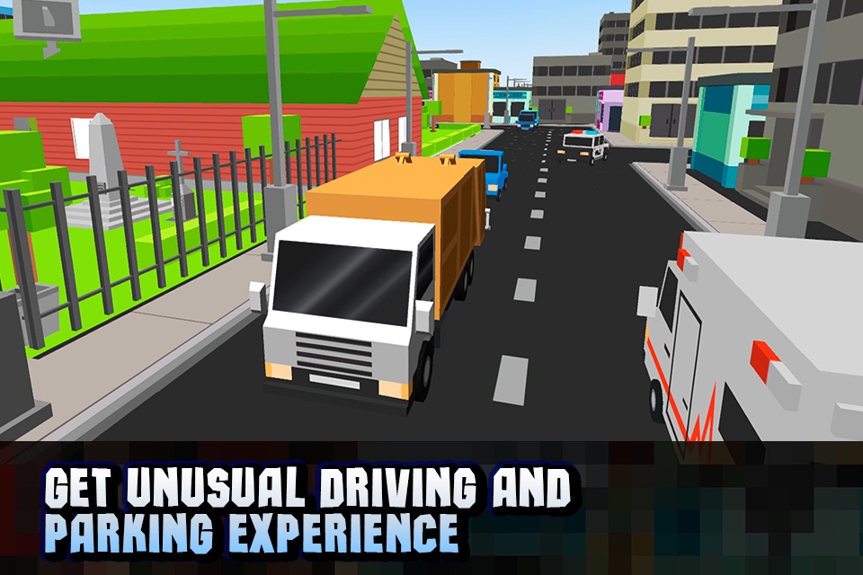 Pixel City Garbage Truck Driver 3D screenshot 4