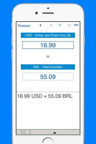 US Dollar to Brazilian Real and Brazilian Real to Dollar US price and currency converter screenshot 2