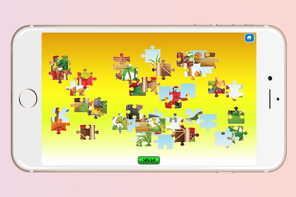 Dinosaur World Cartoon Jigsaw Magic Puzzle Fun Game for Kids screenshot 3