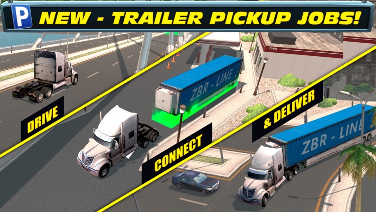 Trailer Truck Parking with Real City Traffic Car Driving Sim