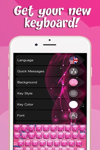Pink Keyboard Design – Cute Keyboards for Girls With Glitter Backgrounds and Fancy Fonts screenshot 3