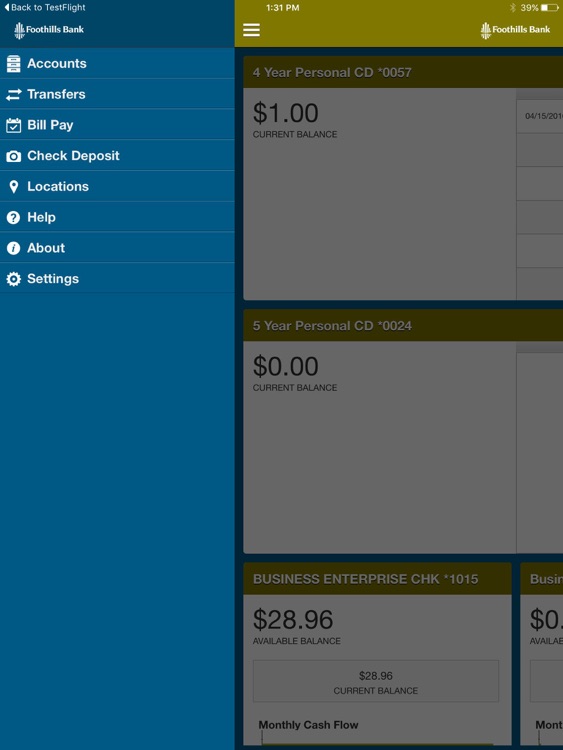 Foothills Bank Mobile for iPad