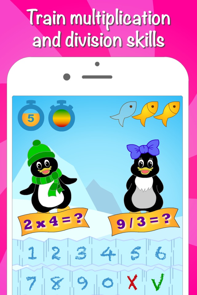 Icy Math Free - Multiplication times table for kids screenshot 2