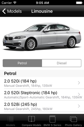 Specs for BMW 5 Series 2014 edition screenshot 2