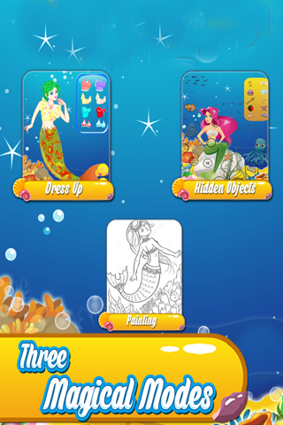 Enchanted Mermaid Dressup Mystery Hidden Objects and Painting - Game for kids toddlers and boys screenshot 2