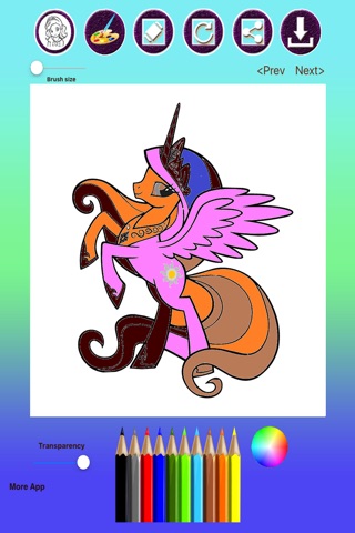 Pony Princess Coloring Book for Kids & Adults screenshot 4