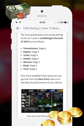 Free Cheats for CSR Racing 2 - Cars Stats, Free Gold and Walkthrough screenshot 2