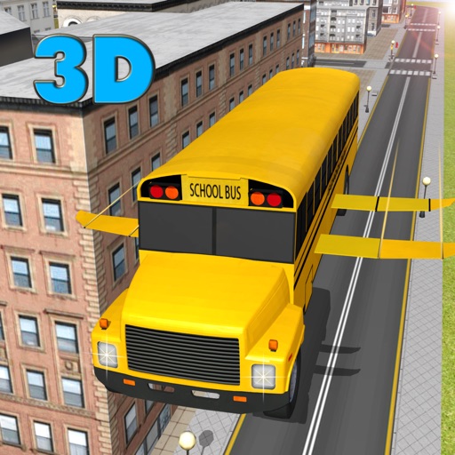 Flying School Bus Parking games Icon